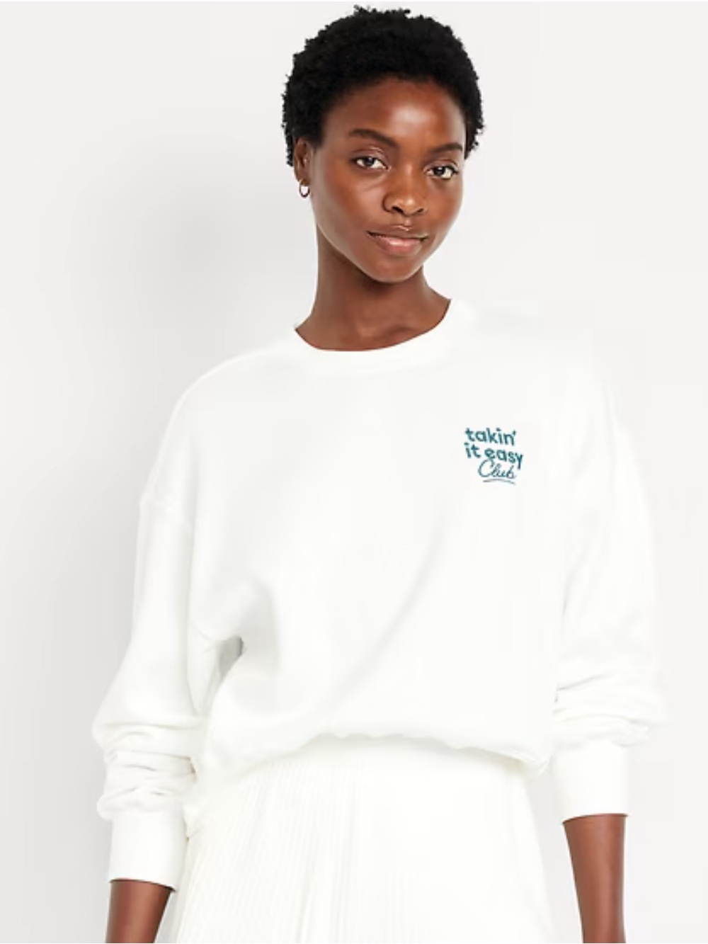 🤍 Old Navy “Takin’ It Easy Club” Sweater — Size Large
